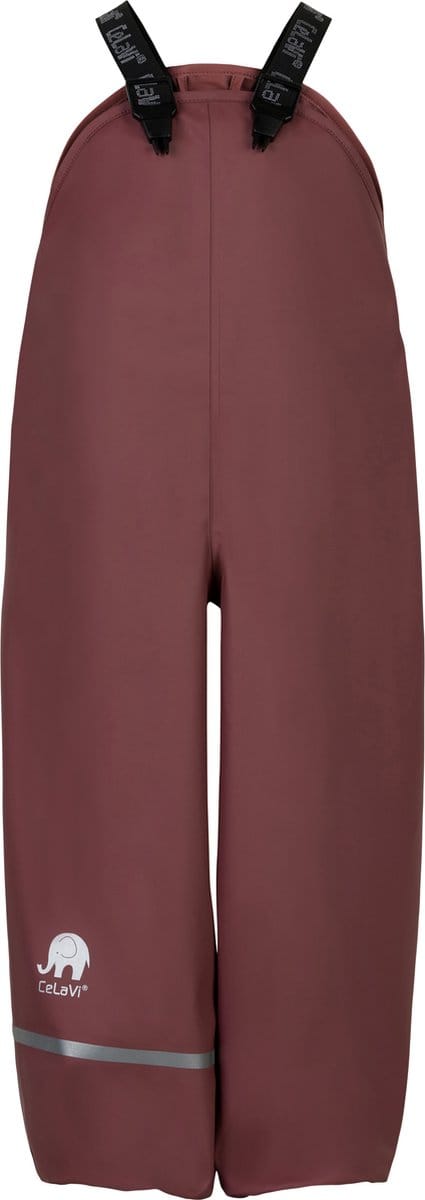 CeLaVi - Regenbroek met bretels voor kinderen - Rose Brown - maat 80cm