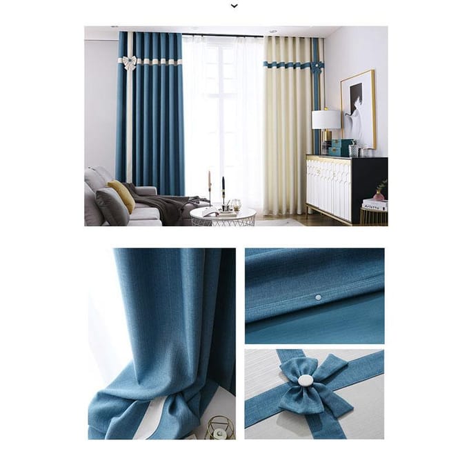 Rideaux pare-soleil modernes et simples pour les chambres et les salons (200×270cm) 2PC