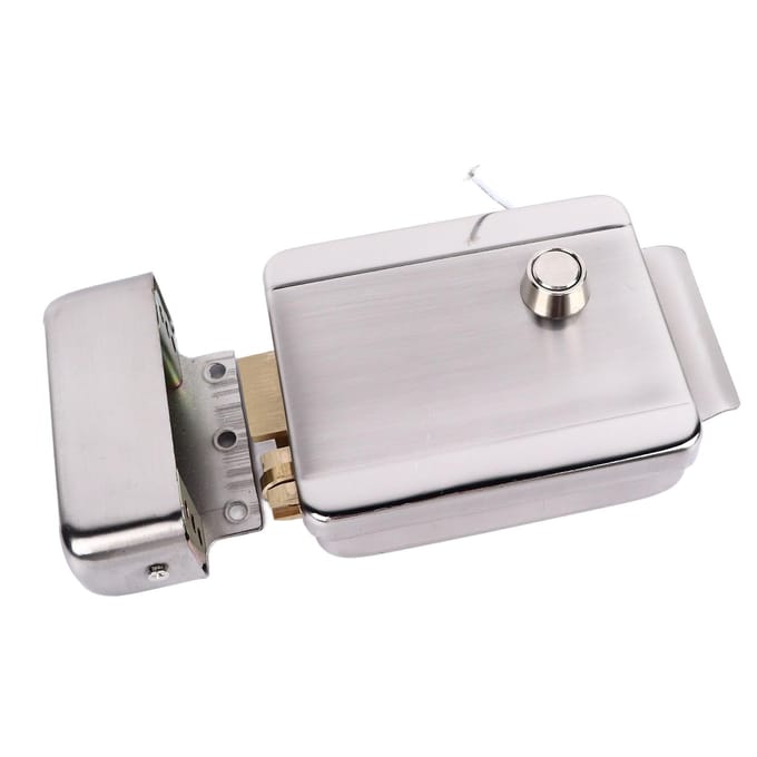 Serrure de porte à commande électrique pour sonnette, interphone, système de sécurité de contrôle d'accès pour la maison 12 V gray