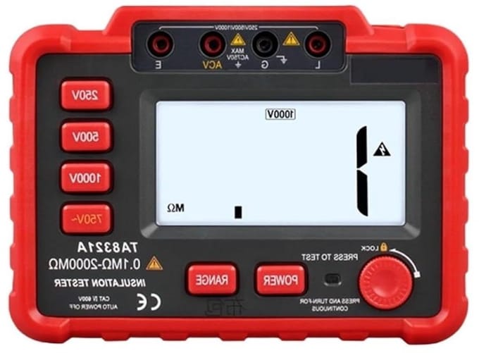 Weerstandsmeter - Isolatieweerstandstester - Elektrisch Testen - Automatische Ontlading - 2500V - Grijs