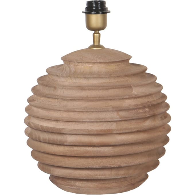 PTMD Roven Natural Mango Wood Ribbed Table Lamp Base