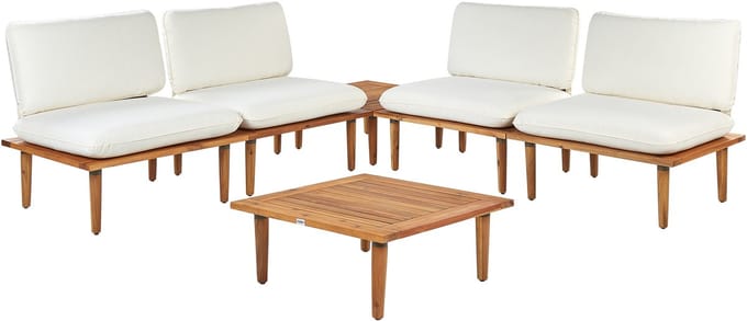 FRASCATI - Loungeset voor 4 - Gebroken wit - Acaciahout