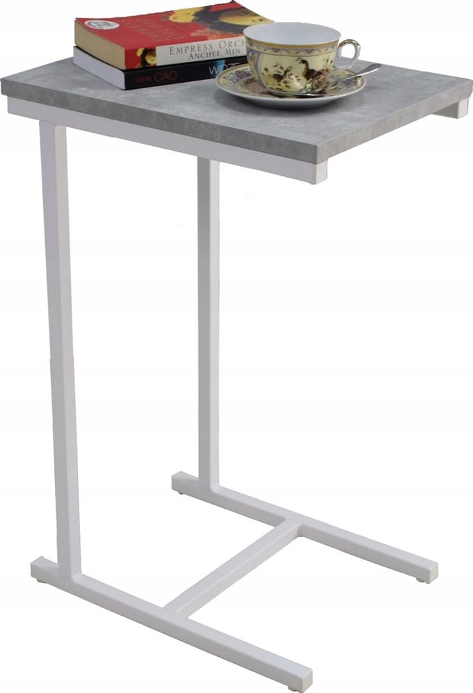 FutuStal EKO Serie - Bijzettafel - Biały Mat - Beton Licht