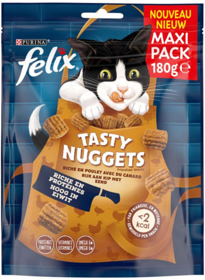 Felix Kattensnack Tasty Nuggets Kip & Eend - 180 gr