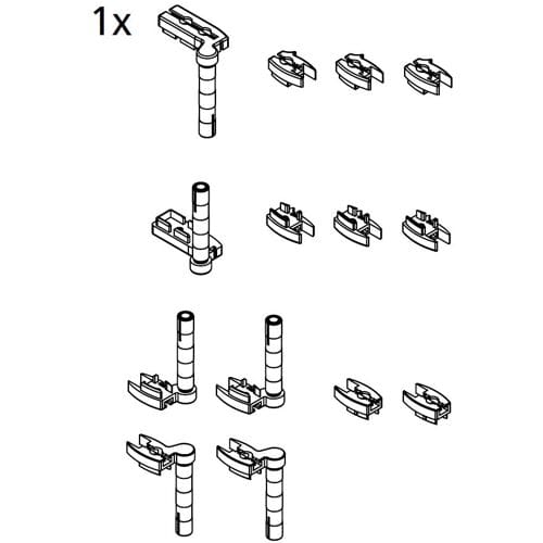 Kermi Vario joint set for bath attachment Vario 2000 3-part folding door 2533868