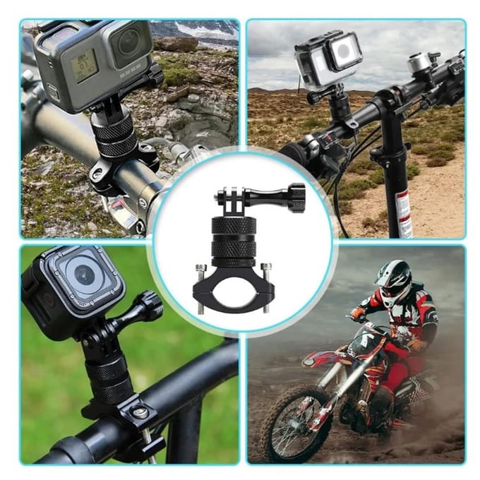 Fiets Camera Stuurbevestiging voor DJI Hero Aluminiumlegering Fiets Camera Bevestigingsbeugel Klem Zwart black