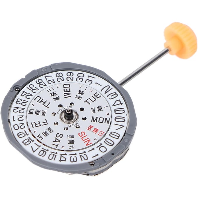 Remplacement Mouvement Montre Mécanisme Horloge 3 Aiguilles 2 Calendriers Accessoires Pièces 1L02 white