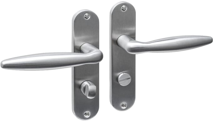 Intersteel Deurkruk Jupiter basic op schild ovaal 185x41mm wc 63/8 rvs
