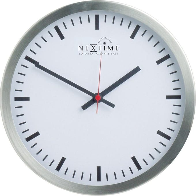 wandklok radio gestuurd 44cm rvs rand