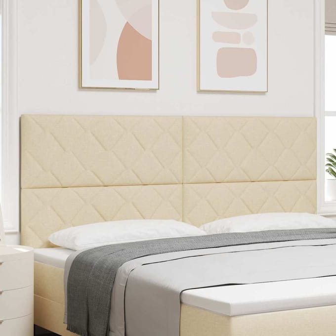 vidaXL Hoofdbord Crème 200 cm Stof