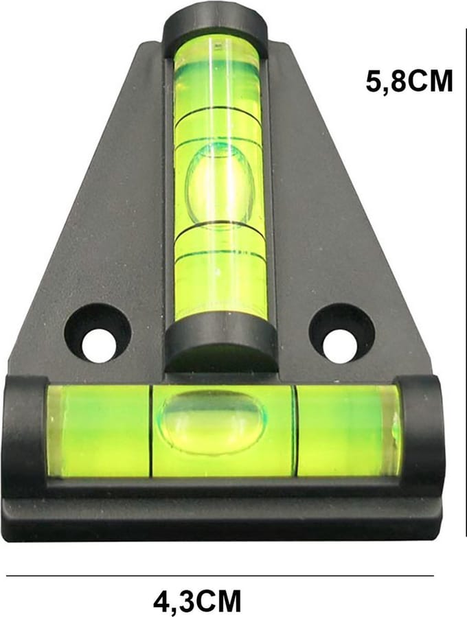 *** 1x Compacte Stelwaterpas - T-Type driehoek kruis Waterpas zwart - Caravan Stellen - van Heble® ***