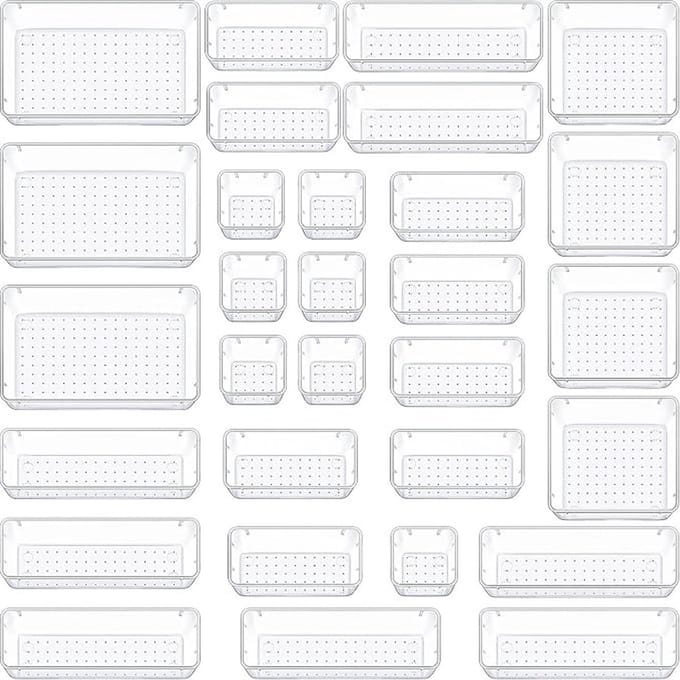 Transparante lade-organizerset - 30 stuks - Make-up, badkamer en keuken