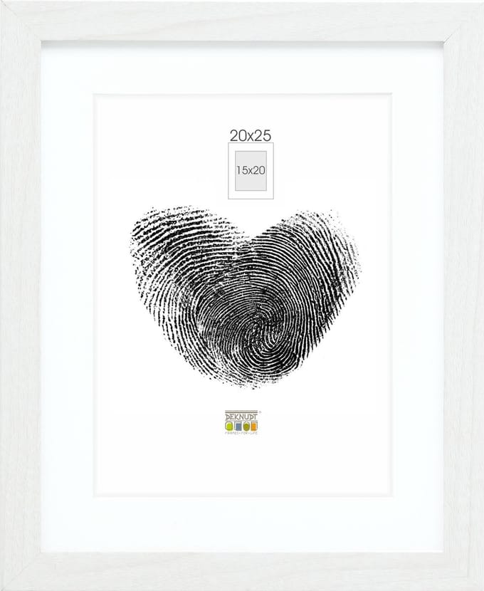 Deknudt Frames fotolijst - wit met passe-partout - 15x20 / 20x25 cm