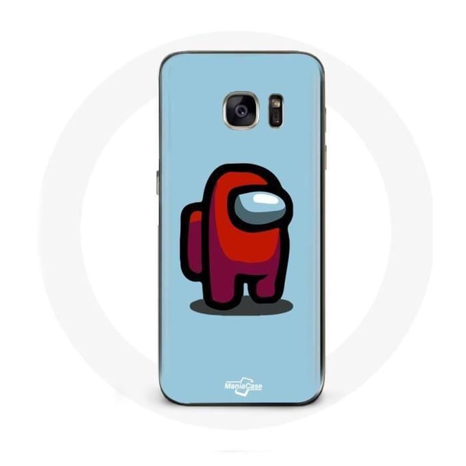 Coque pour Samsung Galaxy S6 edge Among Us jeu vidéo Fond bleu