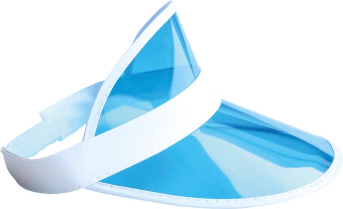 5 stuks - Zonneklep - Transparant - Carnaval - Festival - Neon - Blauw