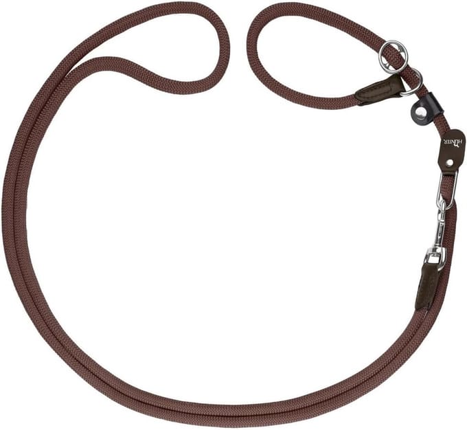 Verstelbare Retriever Hondenriem met Geïntegreerde Halsband - Bruin