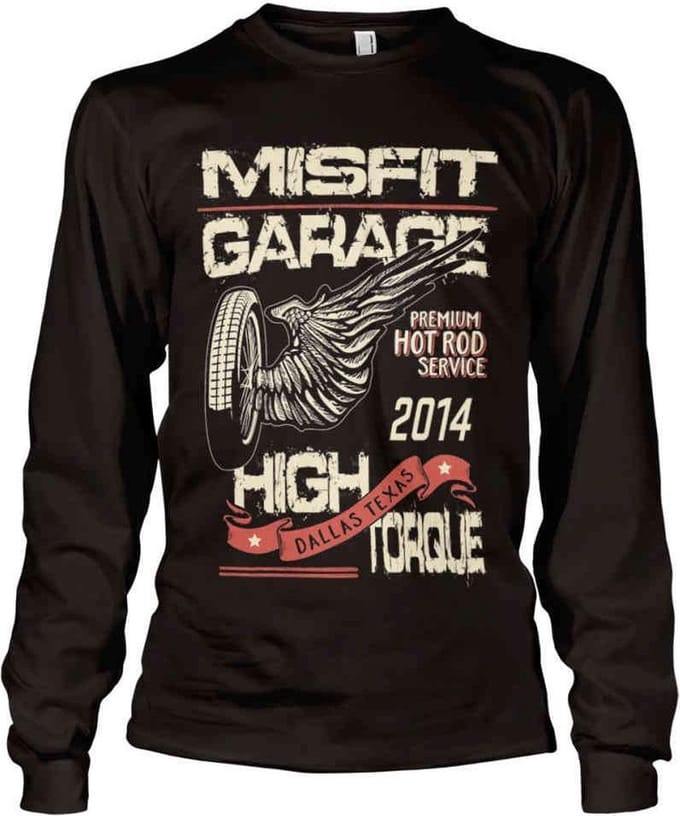 Misfit Garage Longsleeve shirt -M- High Torque Zwart
