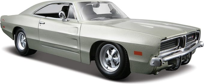 Maisto Modelauto/speelgoedauto Dodge Charger R/T 1969 - zilver - schaal 1:24