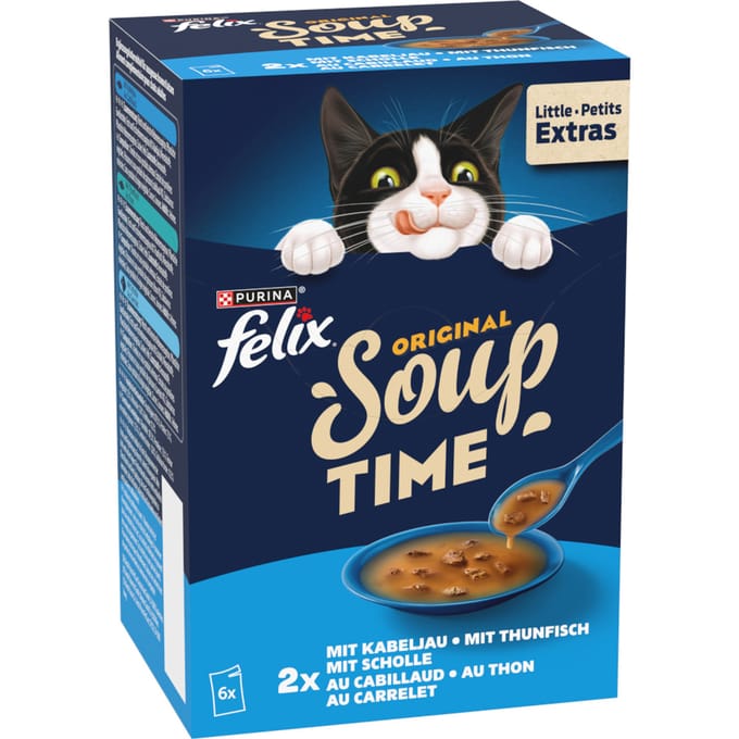 6x48g Soup Smaakvariatie uit het Water Felix Kattensnacks
