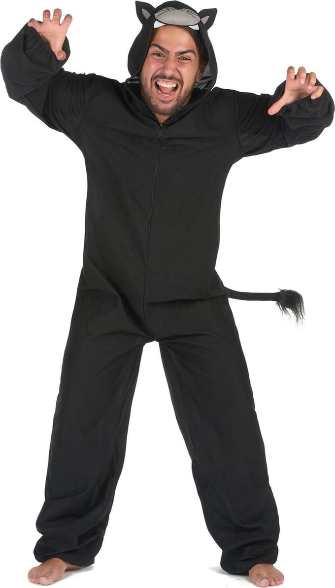Vegaoo - Zwart panter onesie kostuum voor mannen