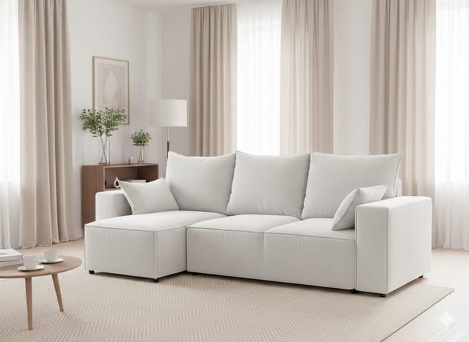Luxe Uitschuifbare Slaapbank – Wit – 246x145 cm – Industrohome