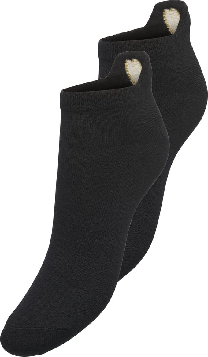 ONLY dames 2P sneakersokken lea heart zwart