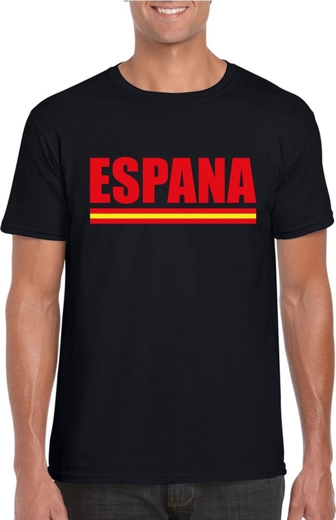 Zwart Espana/ Spanje supporter shirt heren M