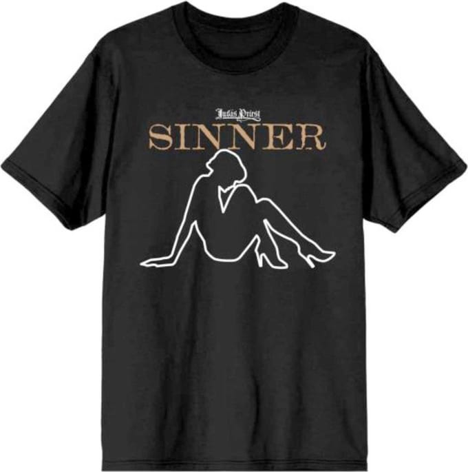 Judas Priest - Sin After Sin Sinner Slogan Lady Heren T-shirt - M - Zwart