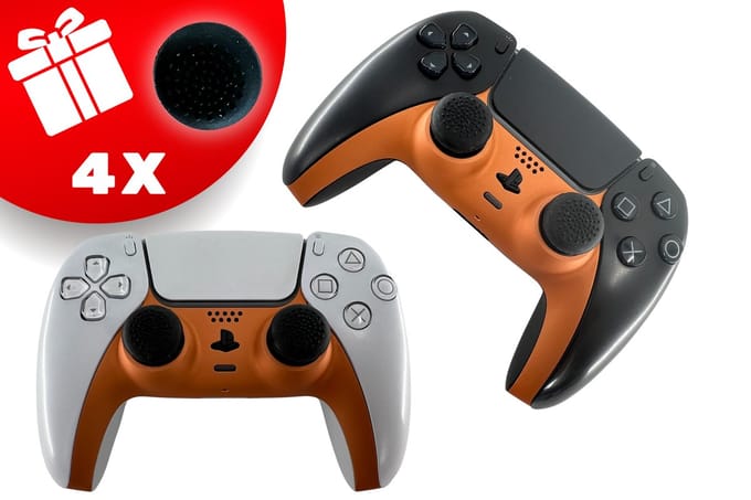 TURQERO© Playstation 5 controller faceplate - PS5 Controller behuizing - PS5 accessoires - Oranje - Geschikt voor playstation 5 controller - Inclusief Thumb Grips