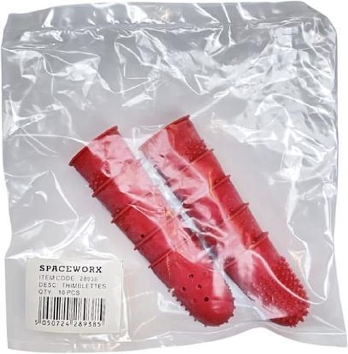 Spaceworx - Vingerhoedjes - Rood - Medium -10 stuks - Diameter 20 mm
