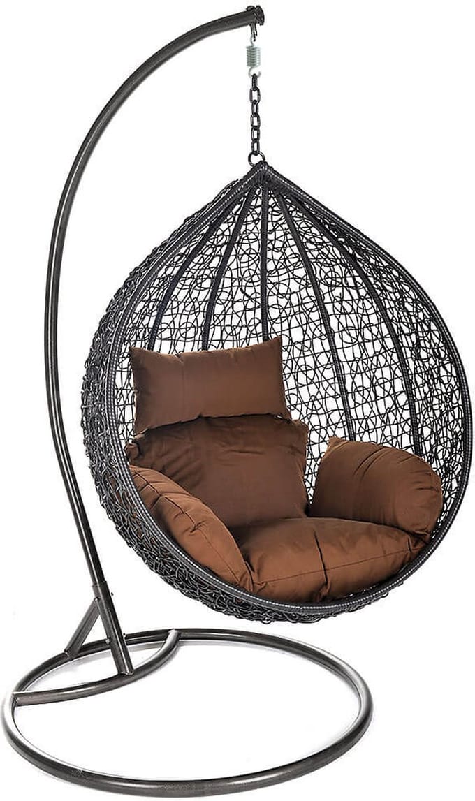 Hangstoel Poly rotan CIELO - Met kussens