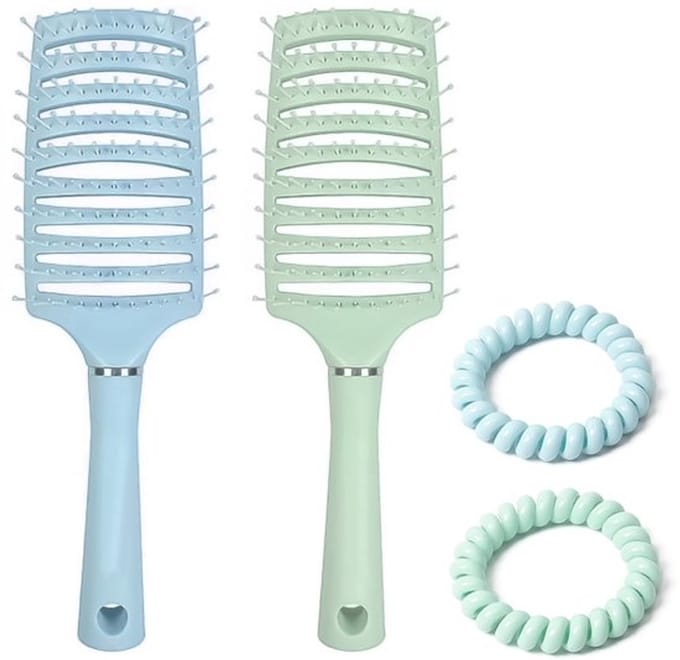 Dailygoods- Haarborstel Set - Varkenshaar Peddel Haarborstel