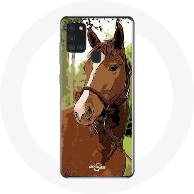 Coque - Samsung - Galaxy A21S - Souple - Marron - Race de cheval marron