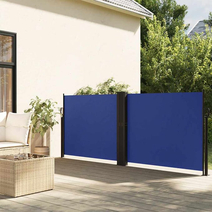 vidaXL - Windscherm - uittrekbaar - 140x600 - cm - blauw