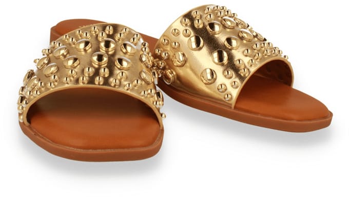 Double Heart Dames Slipper | Goud | Maat: 41