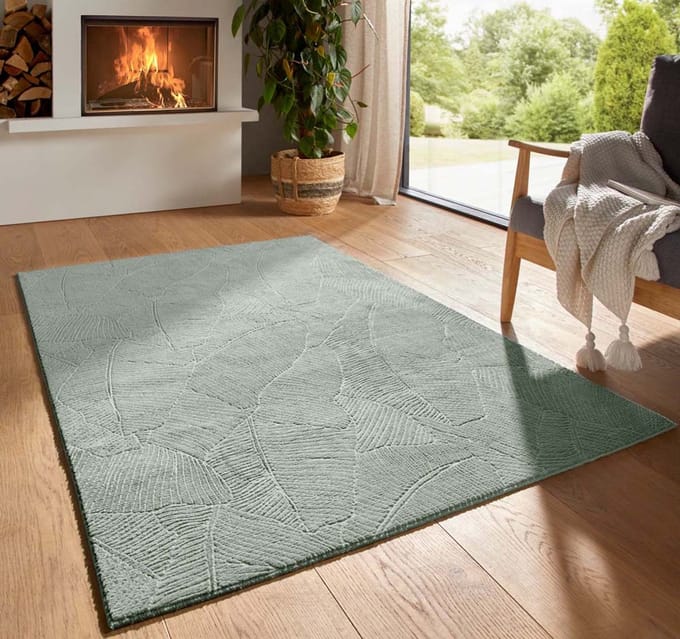 Zacht vloerkleed - Fuzz Leaf groen 160x230
