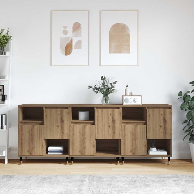 vidaXL - Dressoirs - 3 - st - Artisan - Eiken