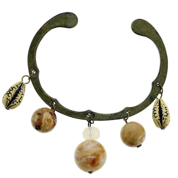 Behave - Bangle met kralen - oud goudkleur - bohemian stijl