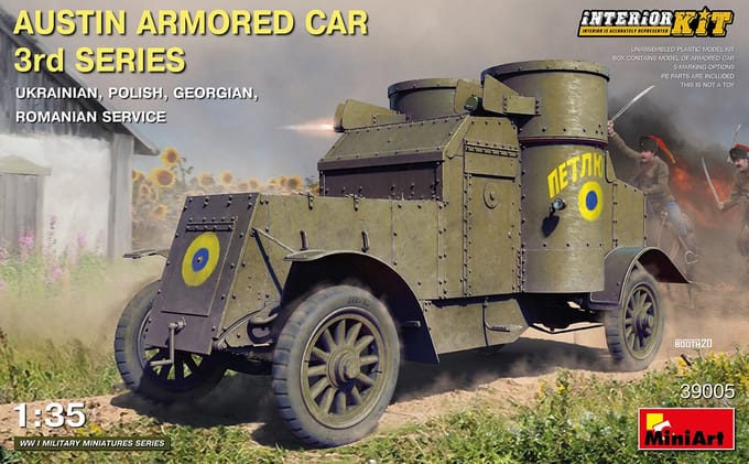 MiniArt Modelbouwpakket Militaire voertuigen - 39005 Austin Armored Car 3rd Series Plastic - 1:35 - Modelbouw