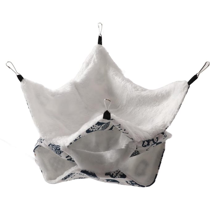 3-Laags Hamsterhangmat voor Kleine Huisdieren Winter Warme Hangmat Kooi Hangend Bed voor Eekhoorns Cavia White Cat gray