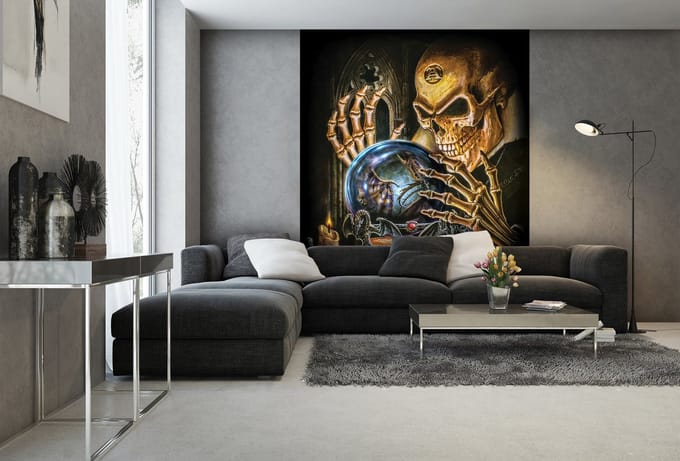 Alchemy Skull Tattoo Photo Wallcovering