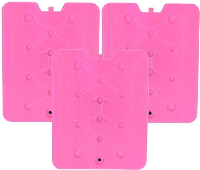 Excellent Houseware Koelelement Ice Pack - 3x - roze - plat - polyethyleen - 900 gram - 32 x 25 x 1 cm - schijf