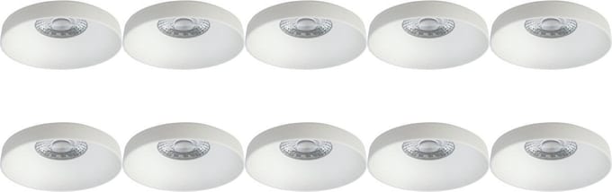 Spot Armatuur 10 Pack - Pragmi Vrito Pro - GU10 Inbouwspot - Rond - Wit - Aluminium - Ø82mm
