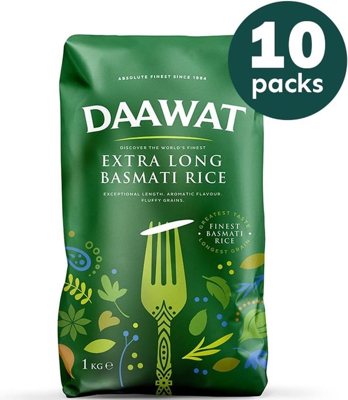 Daawat - Indian Basmati Rice - Rijst - Extra Long - 10x1kg - MULTIPACK