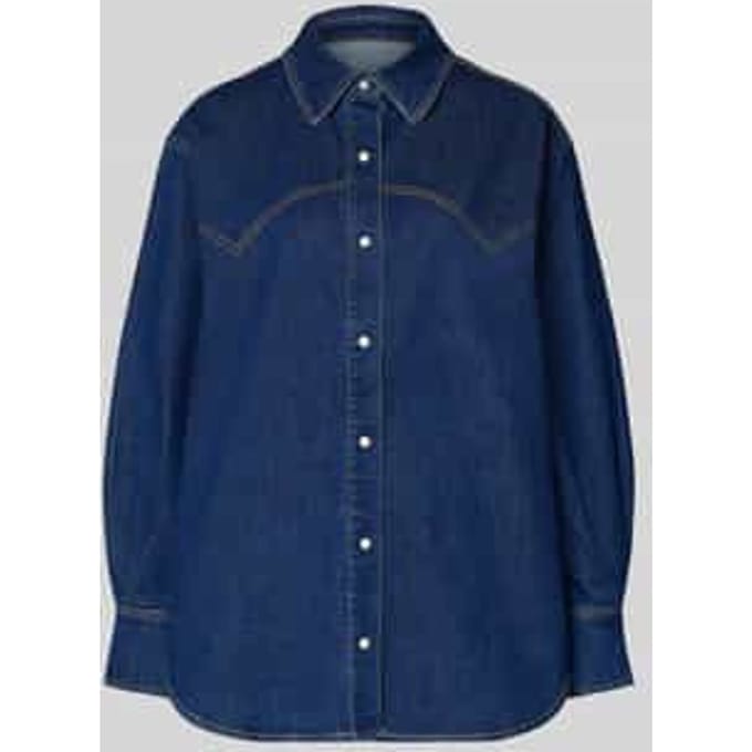 Relaxed fit Jeansblouse met knoopsluiting