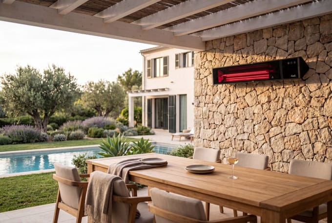 Moderne Smart terrasverwarmer wand en hangend model