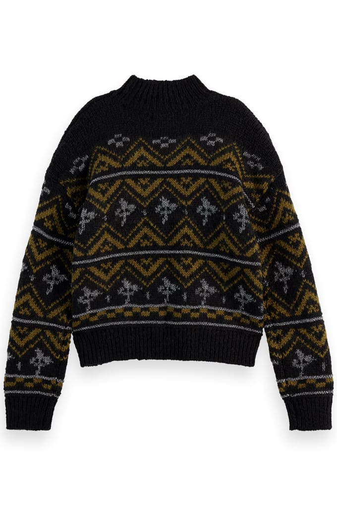 Scotch & Soda Metallic Fair Isle Pullover Evening Black Talla: XL | Jerséis de Punto Outlet | Mujer | Negro