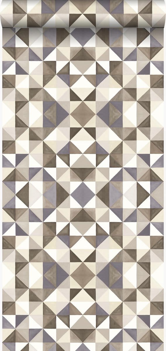 Origin Wallcoverings behang kubisme bruin en beige - 53 cm x 10.05 m - 346909