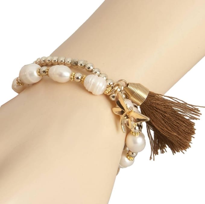 Clayre & Eef Kunststof Armband bruin - B0101149