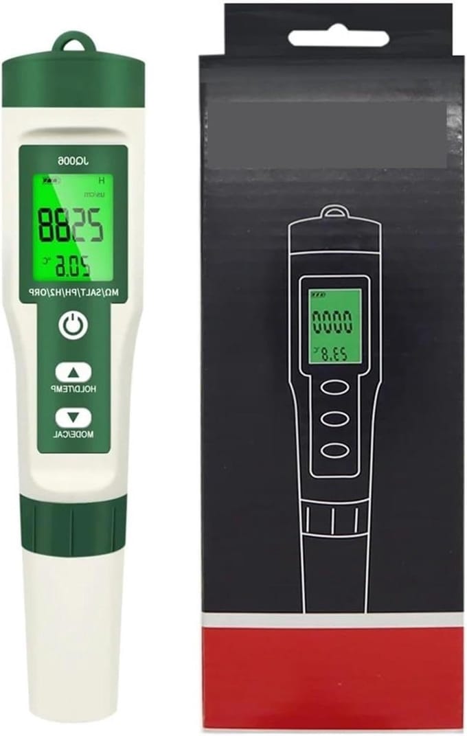 Bodem PH-tester - Digitale meter - Waterkwaliteit meten - 10-in-1 functionaliteit - 1x1x1 cm - Zwart